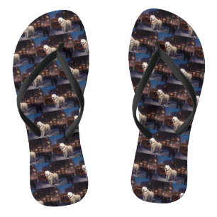 Samoyed Christmas Festive Season Flip Flops