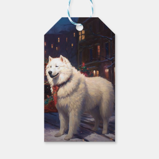Samoyed Christmas Festive Season  Gift Tags (Front)