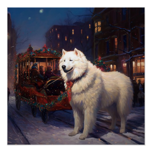 Samoyed Christmas Festive Season  Poster (Front)