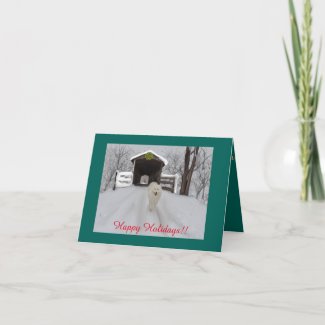 Samoyed Christmas Greeting Card ,7X5 inch card=