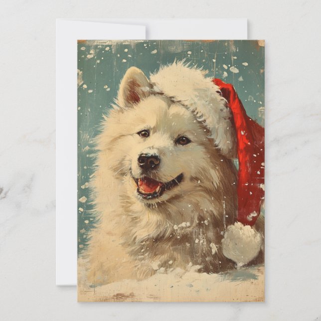 Samoyed christmas  holiday card (Front)