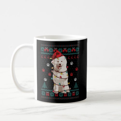 Samoyed Christmas Lights Santa Dog Lover Ugly Swea Coffee Mug
