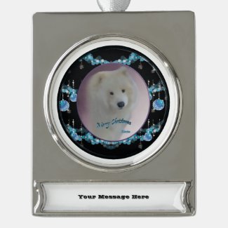 Samoyed Christmas Round Ornament Personalized
