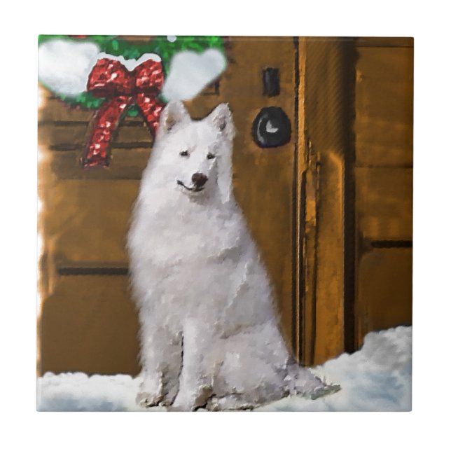 Samoyed Christmas Tile (Front)