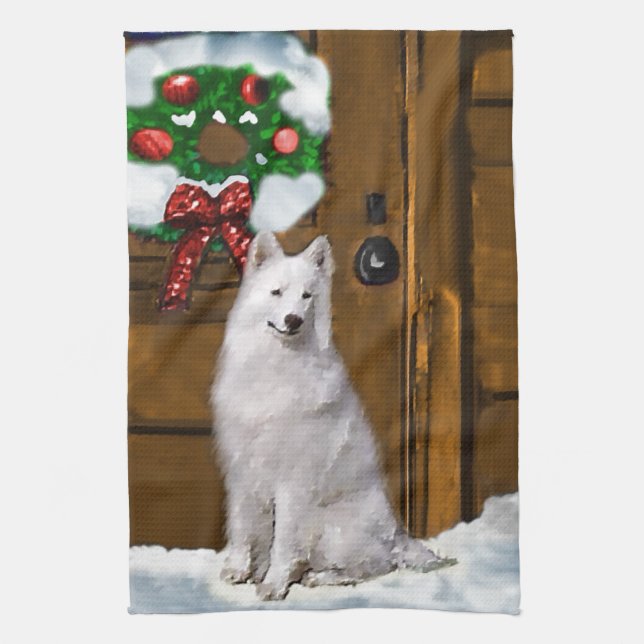 Samoyed Christmas Towel (Vertical)