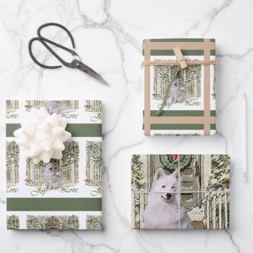 Samoyed Christmas Wrapping Paper Sheets