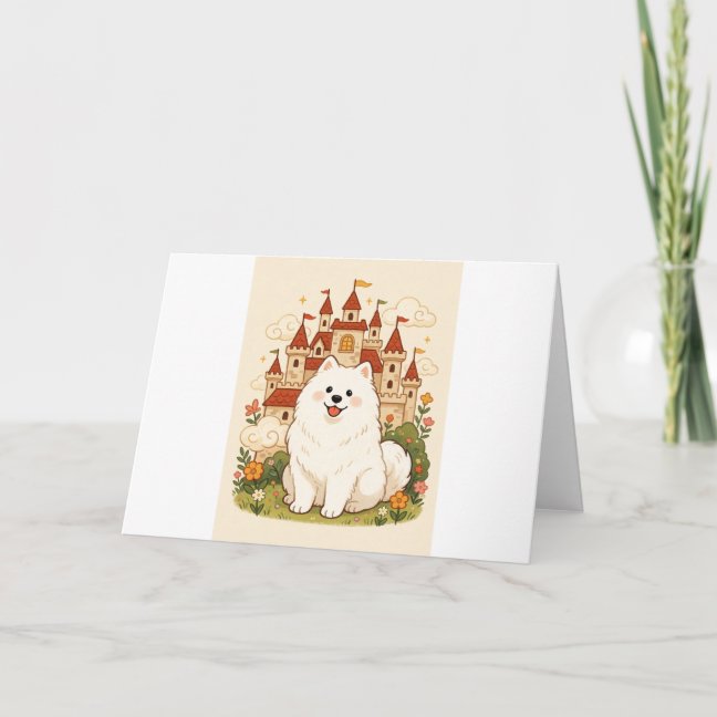 Samoyed Cloud Castle Dream Greeting Card