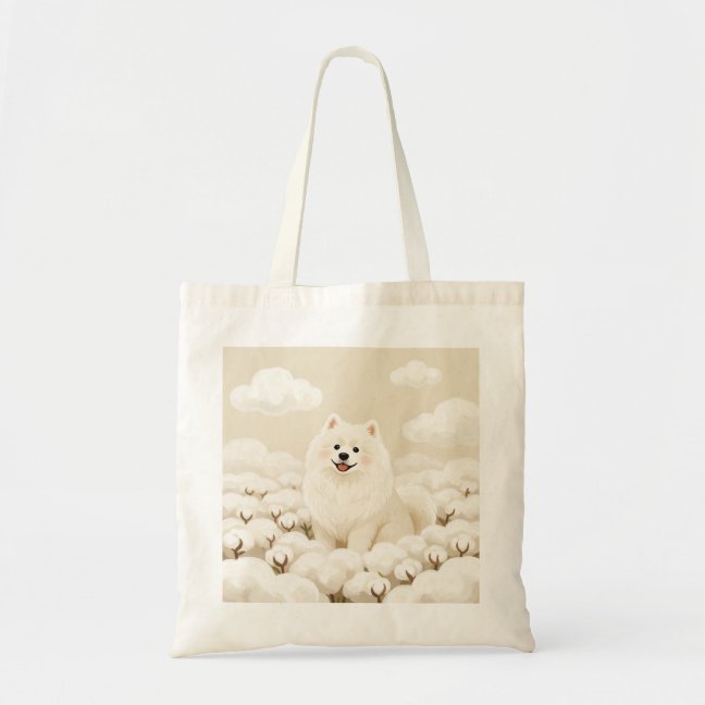 Samoyed Cotton Cloud Field Tote Bag