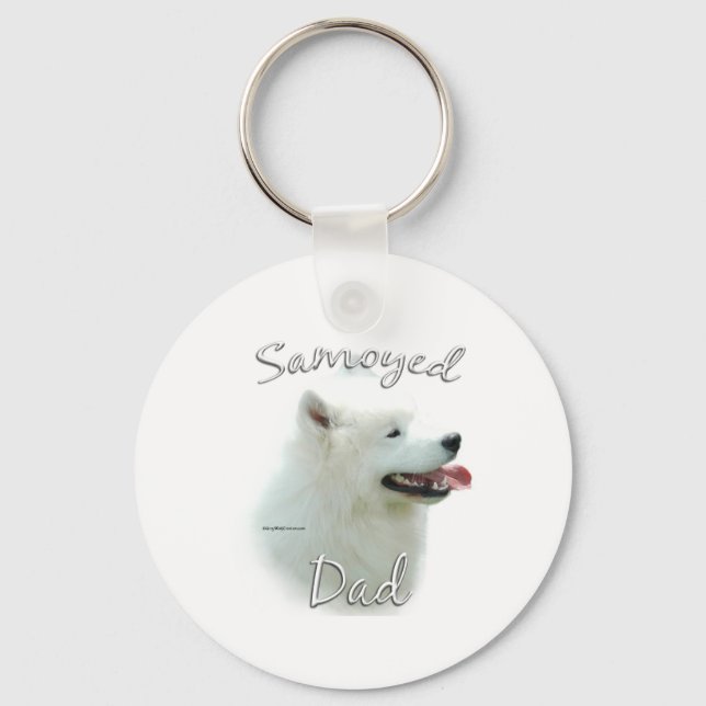 Samoyed Dad 2 Keychain (Front)