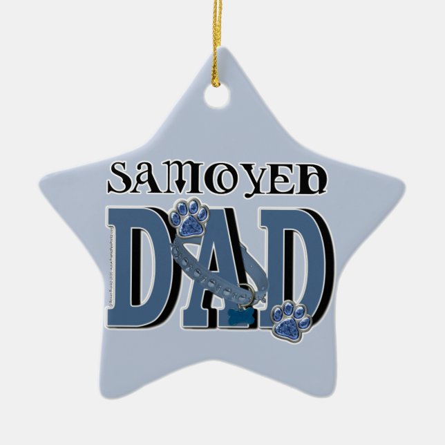 Samoyed DAD Ceramic Ornament (Front)