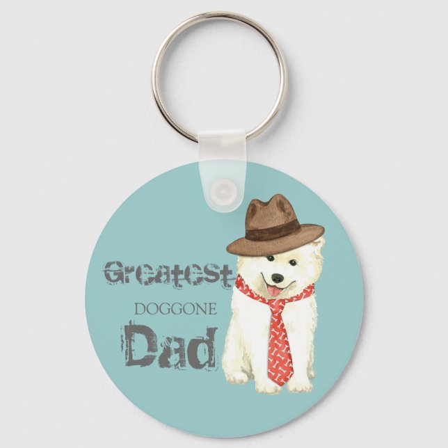 Samoyed Dad Keychain (Front)