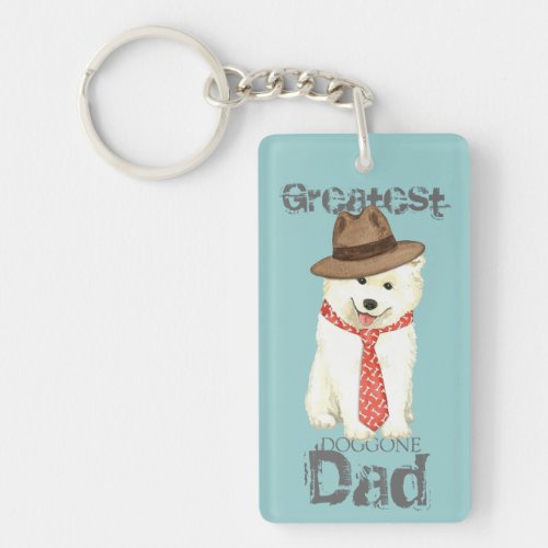 Samoyed Dad Keychain