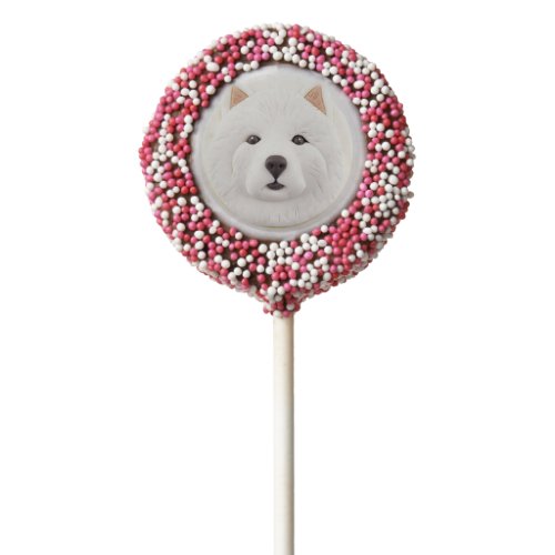 Samoyed Dog 3D Inspired Chocolate Covered Oreo Pop