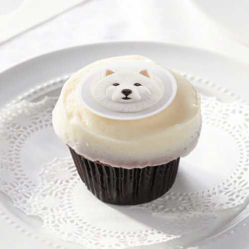 Samoyed Dog 3D Inspired Edible Frosting Rounds