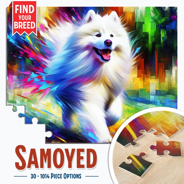 Samoyed Dog Acrylic Art Jigsaw Puzzle (Samoyed Dog Jigsaw Puzzle | Acrylic Art Portrait)