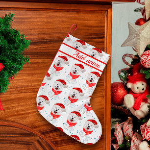 Samoyed Dog Breed Christmas Stars Small Christmas Stocking