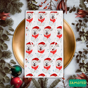 Samoyed Dog Breed Christmas Stars Small Gift Bag