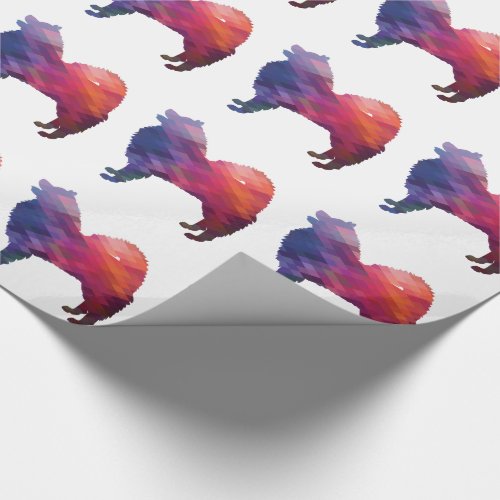 Samoyed Dog Breed Geo Silhouette Purple Wrapping Paper