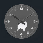 Samoyed Dog Breed Silhouette Round Clock<br><div class="desc">A cool Samoyed silhouette wall clock for home or office. Makes a perfect gift for any Sammie lover. Check out Jenn’s Doodle World for even more cute animals decorative clocks and home decor.</div>