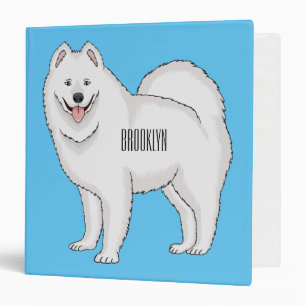 Samoyed dog cartoon illustration 3 ring binder