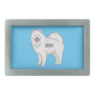 Samoyed dog cartoon illustration belt buckle