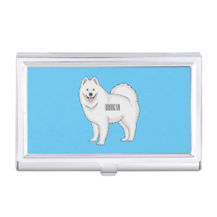 Samoyed dog cartoon illustration business card case