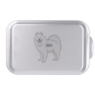 Samoyed dog cartoon illustration cake pan