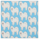 Samoyed dog cartoon illustration fabric