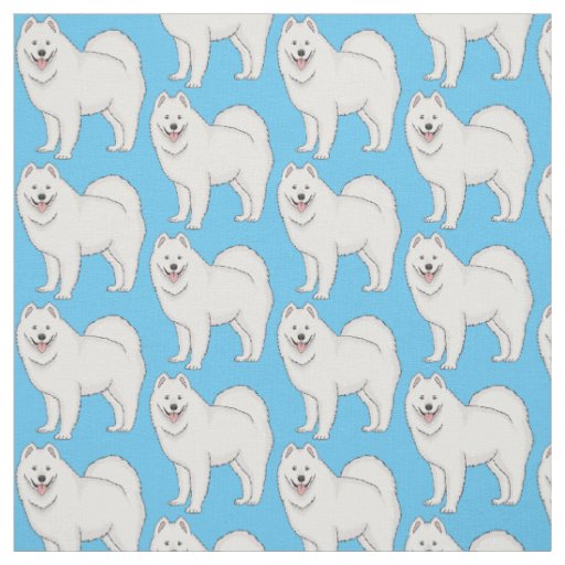 Samoyed dog cartoon illustration fabric