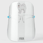Samoyed dog cartoon illustration  face shield (Front)
