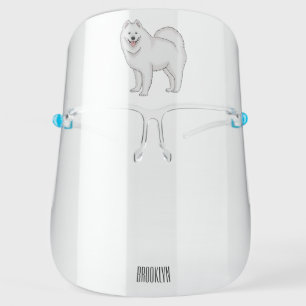 Samoyed dog cartoon illustration face shield