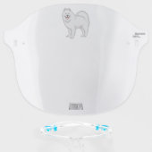 Samoyed dog cartoon illustration face shield (Front w/Glasses)