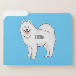 Samoyed dog cartoon illustration  file folder