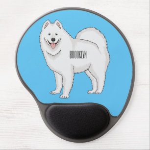Samoyed dog cartoon illustration gel mouse pad