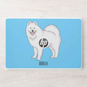 Samoyed dog cartoon illustration HP laptop skin