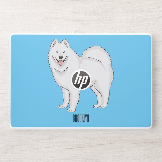 Samoyed dog cartoon illustration HP laptop skin (Front)