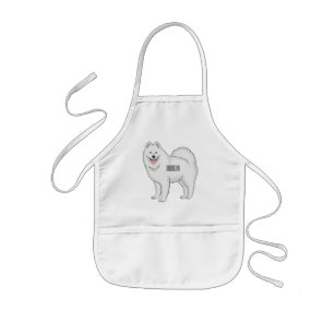 Samoyed dog cartoon illustration kids' apron
