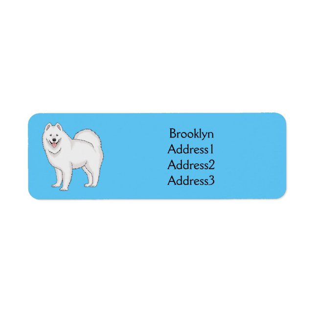 Samoyed dog cartoon illustration label (Front)