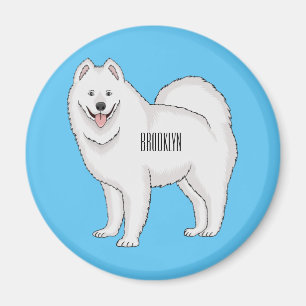 Samoyed dog cartoon illustration magnet