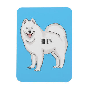 Samoyed dog cartoon illustration magnet
