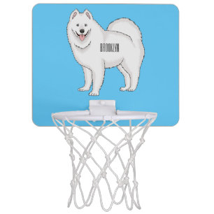 Samoyed dog cartoon illustration mini basketball hoop