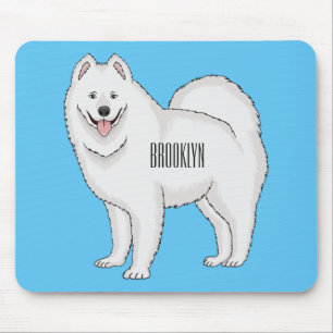 Samoyed dog cartoon illustration mouse pad
