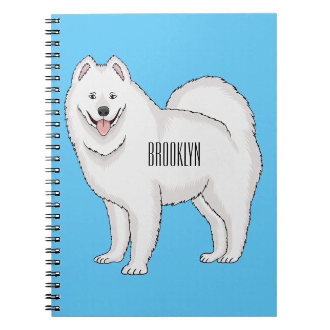 Samoyed dog cartoon illustration  notebook (Front)