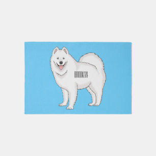 Samoyed dog cartoon illustration rug
