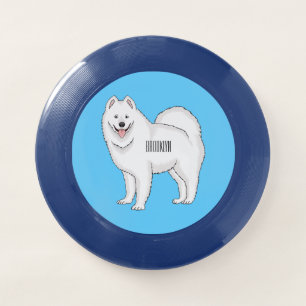 Samoyed dog cartoon illustration Wham-O frisbee