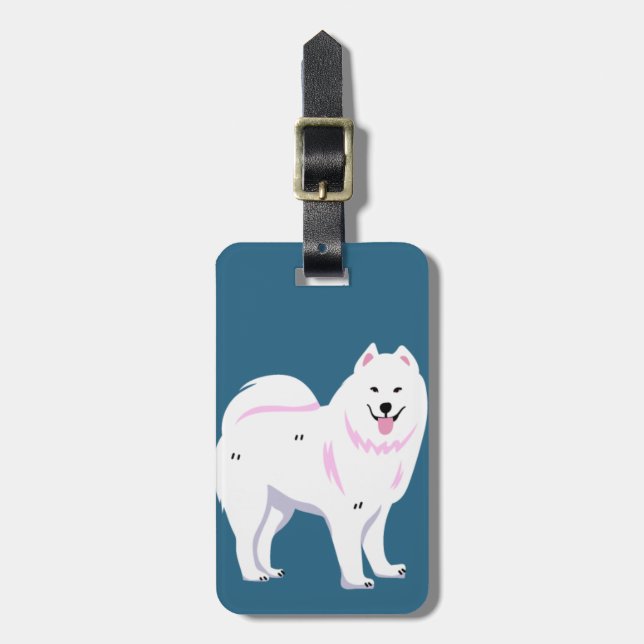 Samoyed Dog Cartoon | Luggage Tag (Front Vertical)