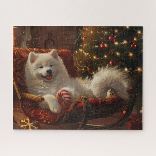 Samoyed Dog Christmas Festive  Jigsaw Puzzle