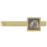 Samoyed Dog Gold Finish Tie Bar