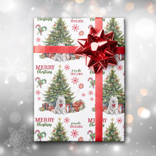Samoyed Dog Holiday Tree Wrapping Paper