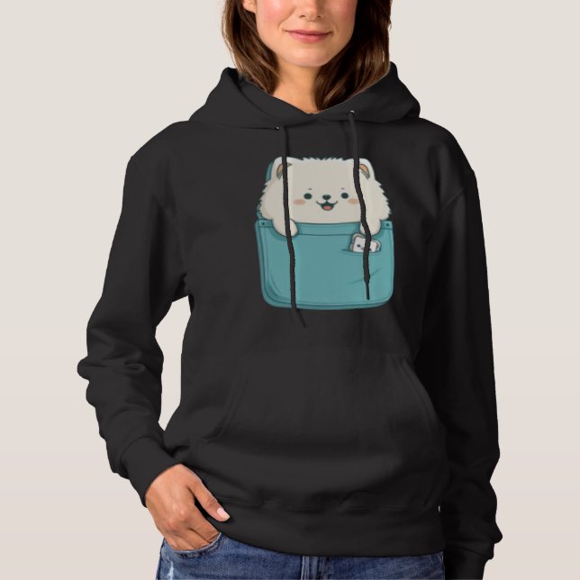 Samoyed Dog in your Pocket Dog   3 Hoodie (Front)